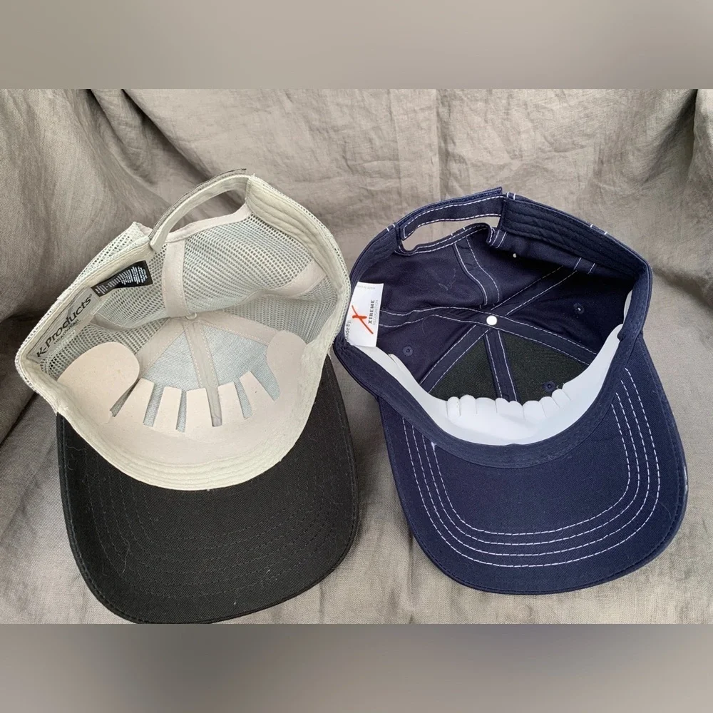 2 NEW! NUTECH SEED NU TECH SEEDS NAVY BLUE FARM FARMING HAT CAP Mesh K-Products